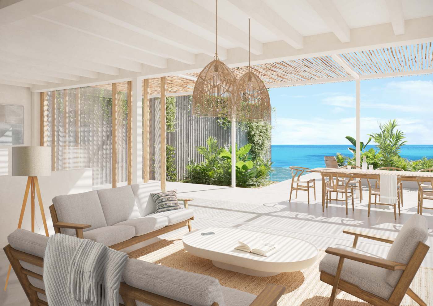 Living area of a villa in the Dutch Caribbean